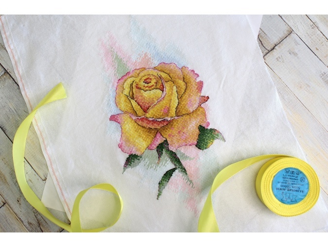 Yellow Rose Cross Stitch Kit фото 2