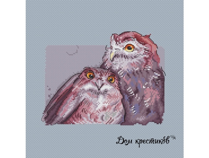 Owl Pair Cross Stitch Pattern фото 1
