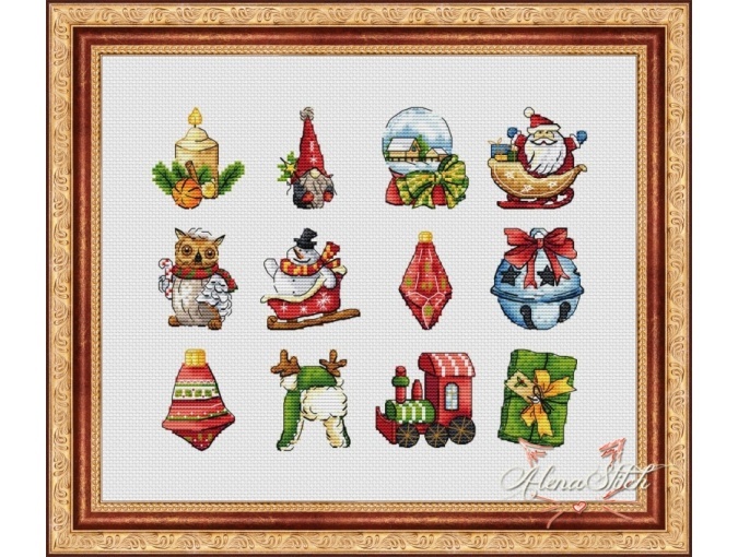 Christmas Miniatures Cross Stitch Pattern фото 1