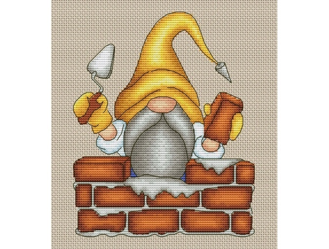 Gnome Builder Cross Stitch Pattern фото 1