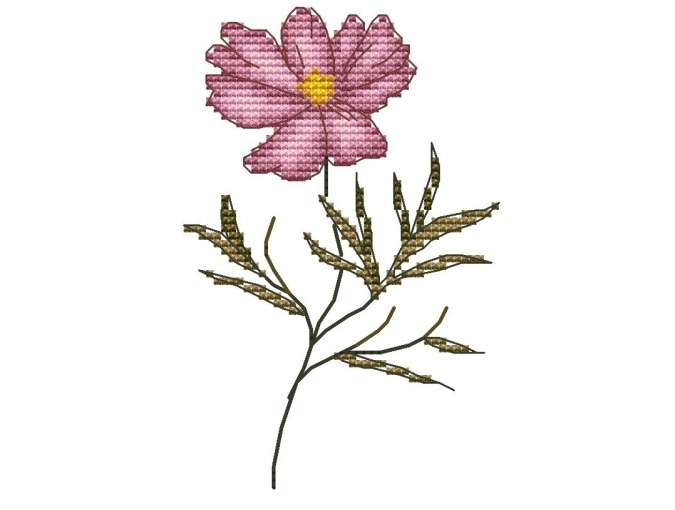 Wildflowers. Cosmos Cross Stitch Pattern фото 1