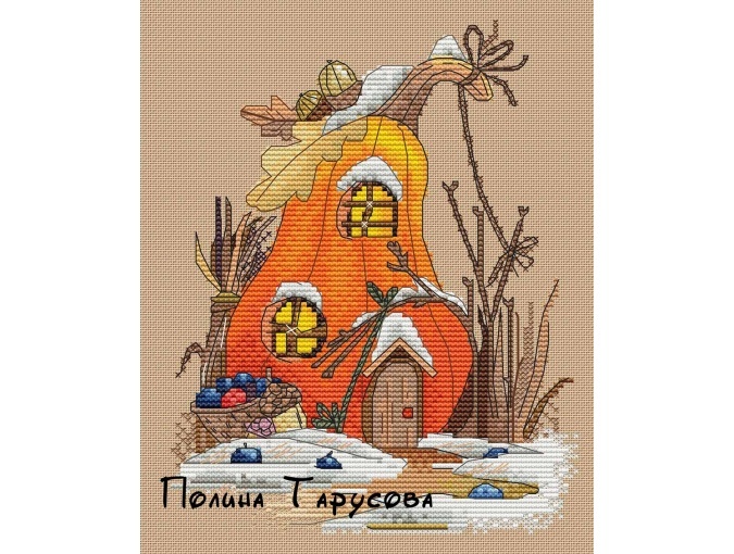 A Pumpkin House Cross Stitch Pattern фото 1