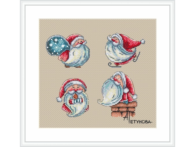 Santas Cross Stitch Pattern фото 1