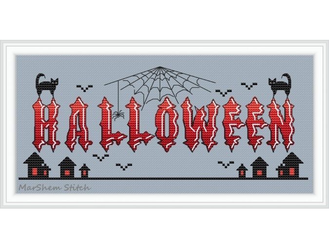 Halloween Сard Cross Stitch Pattern фото 2