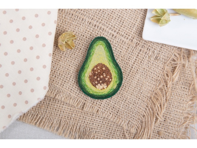 Avocado Brooch Embroidery Kit фото 2