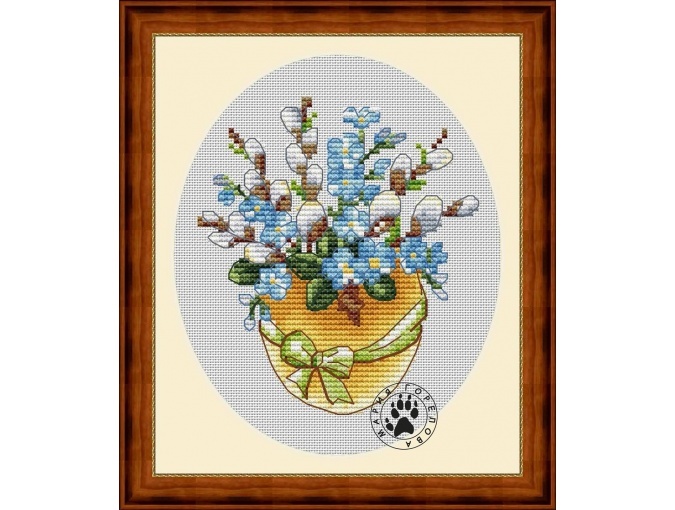 Easter Eggs. Forget-me-not Cross Stitch Pattern фото 1