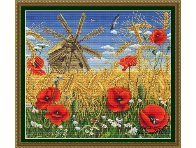 Mill in the Field Cross Stitch Pattern фото 1