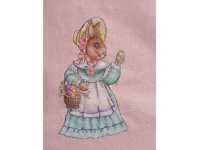 Easter Bunny Lady Cross Stitch Pattern фото 2