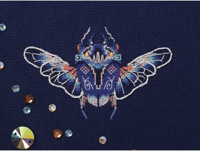 Fantasy Bugs. Sapphire and Physalis Cross Stitch Kit фото 6