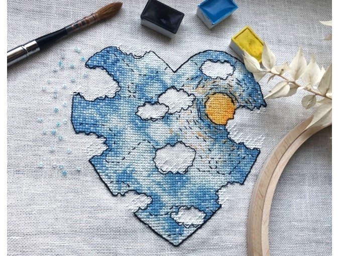 Heart Sky Cross Stitch Pattern фото 3