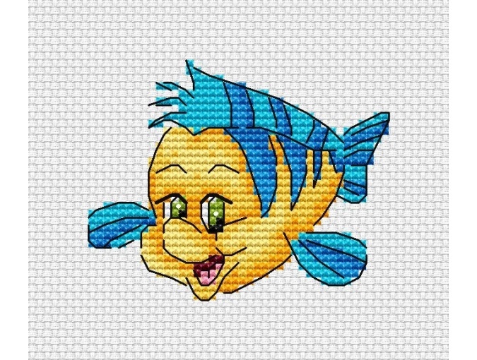 Flounder Cross Stitch Pattern фото 1