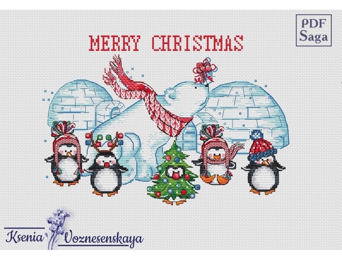 Christmas at the North Pole Cross Stitch Pattern фото 1