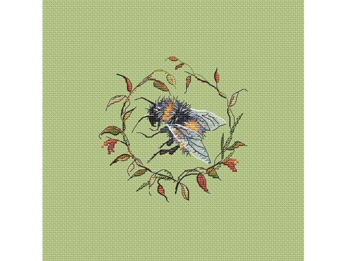 Furry Bumblebee Cross Stitch Pattern фото 1