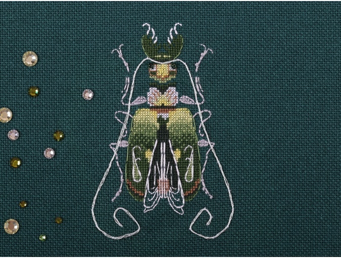 Fantasy Bugs. Emerald and Lemon Cross Stitch Kit фото 6