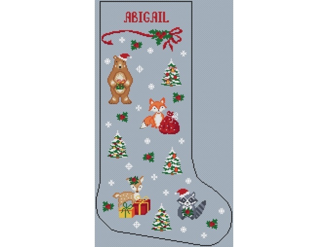 Christmas Stocking. Woodland Cross Stitch Pattern фото 2