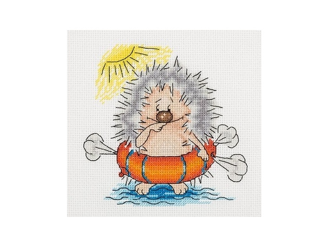 Swimming Hedgehog Cross Stitch Kit фото 1