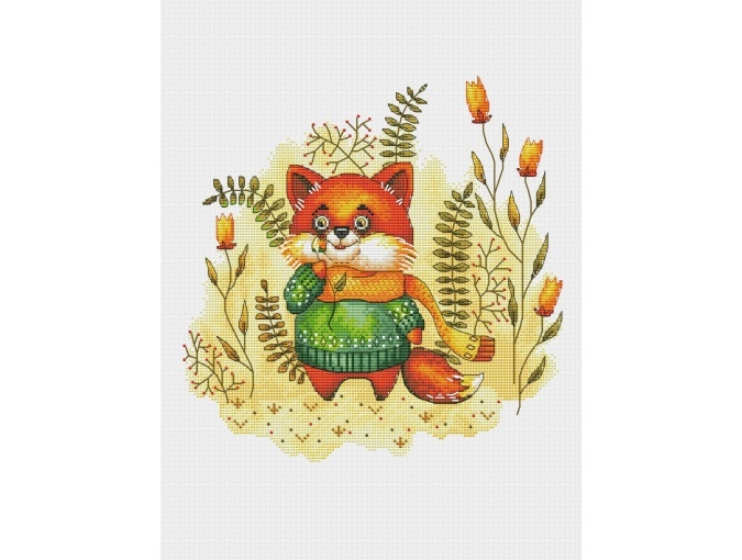Fall Fox Cross Stitch Pattern фото 1