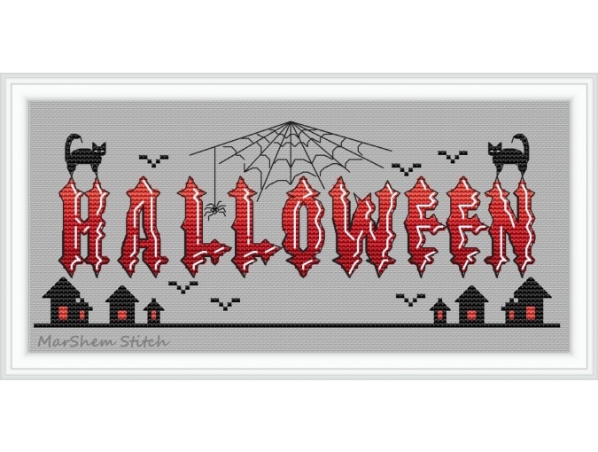 Halloween Сard Cross Stitch Pattern фото 1