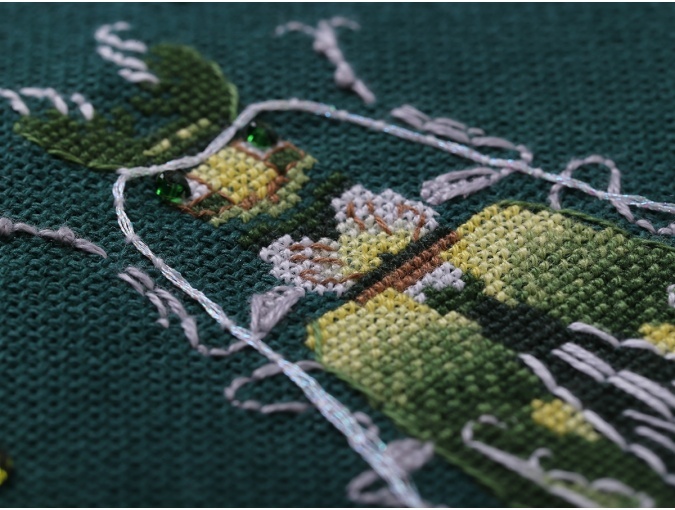 Fantasy Bugs. Emerald and Lemon Cross Stitch Kit фото 5