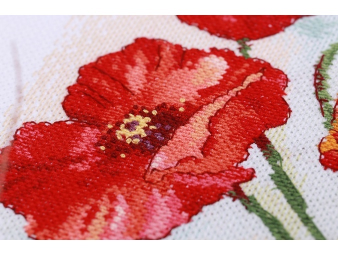 Watercolour Poppies Cross Stitch Kit фото 4