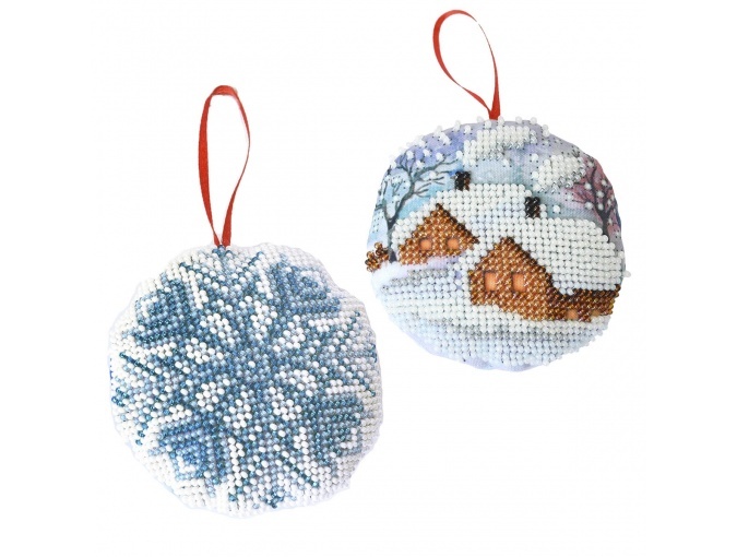 New Year's Toy House and Snowflake Bead Embroidery Kit фото 1