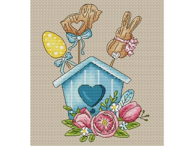 Spring Birdhouse Cross Stitch Pattern фото 2