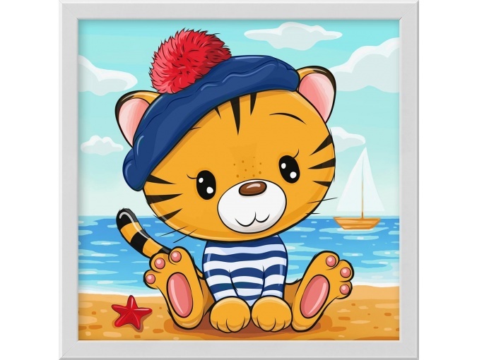 Tiger Cub on the Sea Diamond Painting Kit фото 1