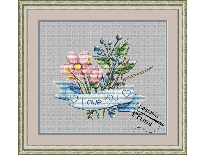 Love You Cross Stitch Pattern фото 1