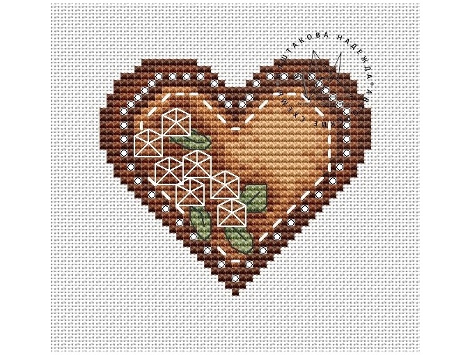 Gingerbread Heart Cross Stitch Pattern фото 1