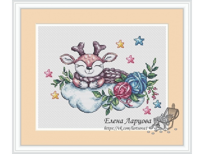 Knitted Deer Cross Stitch Pattern фото 1