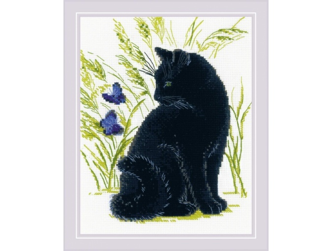 Black Cat Cross Stitch Kit фото 1