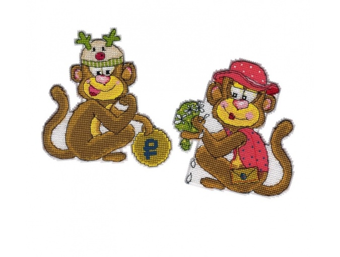 Monkeys Cross Stitch Kit фото 1