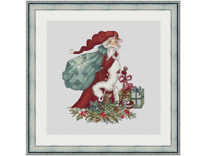 Santa with Presents Cross Stitch Pattern фото 1