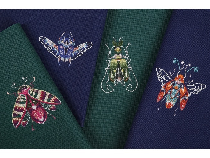 Fantasy Bugs. Emerald and Lemon Cross Stitch Kit фото 7