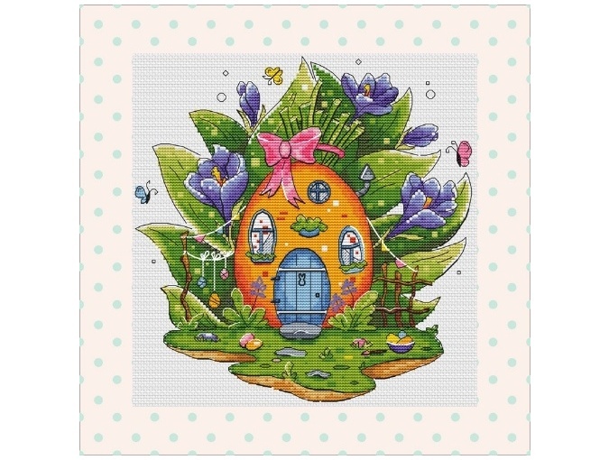 Easter Houses. Carrot Cross Stitch Pattern фото 1