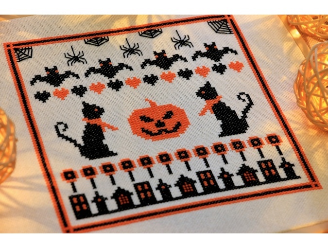 Halloween Primitive Cross Stitch Pattern фото 2
