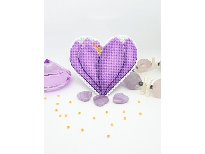 Valentine's Day. Crocus Lilac Cross Stitch Pattern фото 1