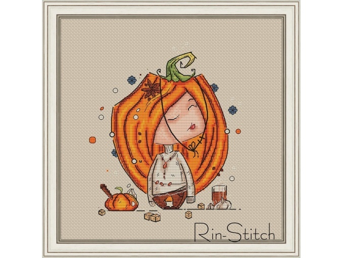 Pumpkin Latte Cross Stitch Pattern фото 1