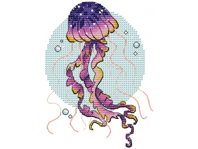 Marine Life. Jellyfish Cross Stitch Pattern фото 1