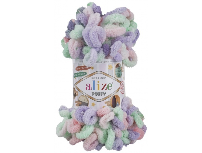 Alize Puffy Color, 100% Micropolyester 5 Skein Value Pack, 500g фото 25
