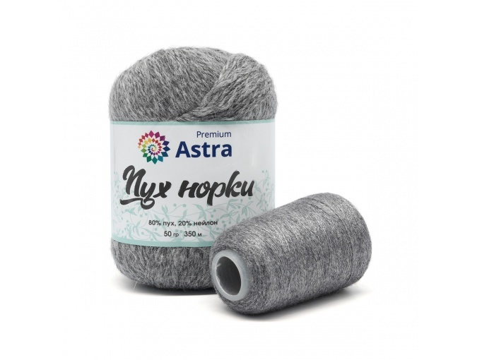 Astra Premium Mink Yarn, 80% mink fluff, 20% nylon, 1 Skein Value Pack, 50g фото 1