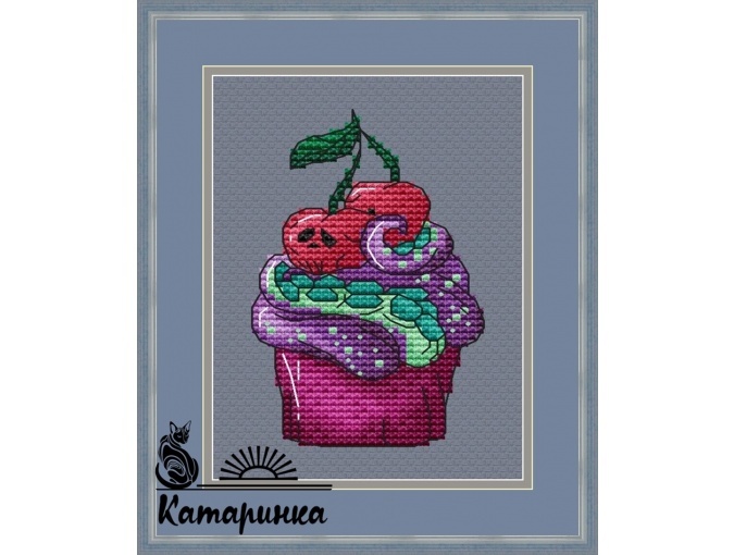 Cupcake with Tentacles Cross Stitch Pattern фото 1