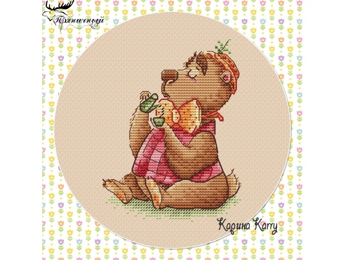Mr. Bear Cross Stitch Pattern фото 1
