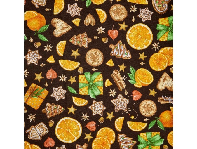 Citrus Brown Patchwork Fabric фото 3
