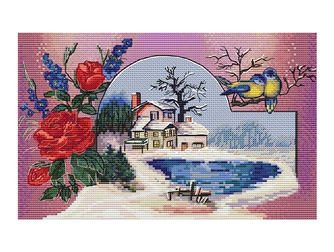 Bright Winter Cross Stitch Pattern фото 1