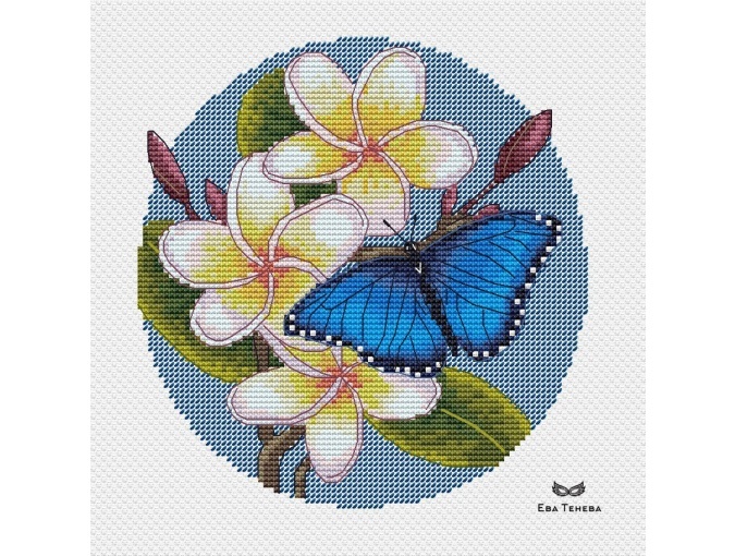 Tropical Butterfly Cross Stitch Pattern фото 1