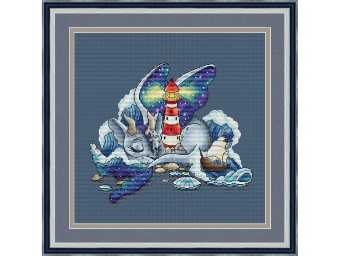 Dragon with a Lighthouse Cross Stitch Pattern фото 2