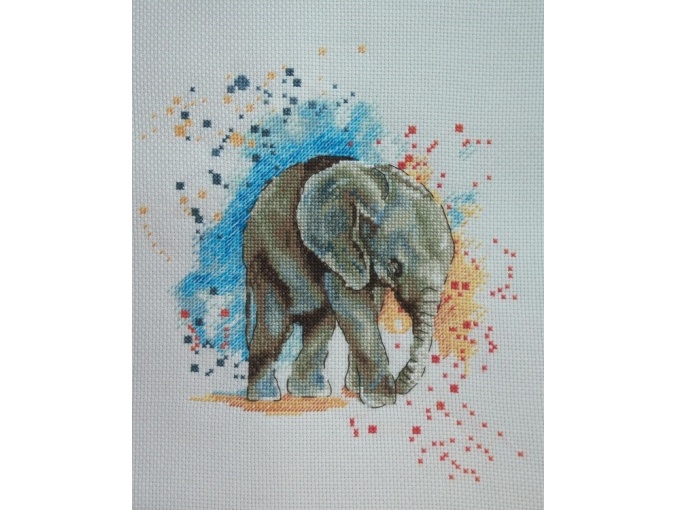 Éléphants MOTHER & BABY cross stitch chart également disponible en A4 Brillant Imprimé