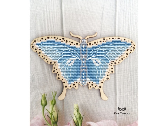 Butterfly. Blue Cross Stitch Pattern фото 1