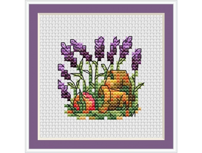 Garden Miniatures. Lavender Cross Stitch Pattern фото 1